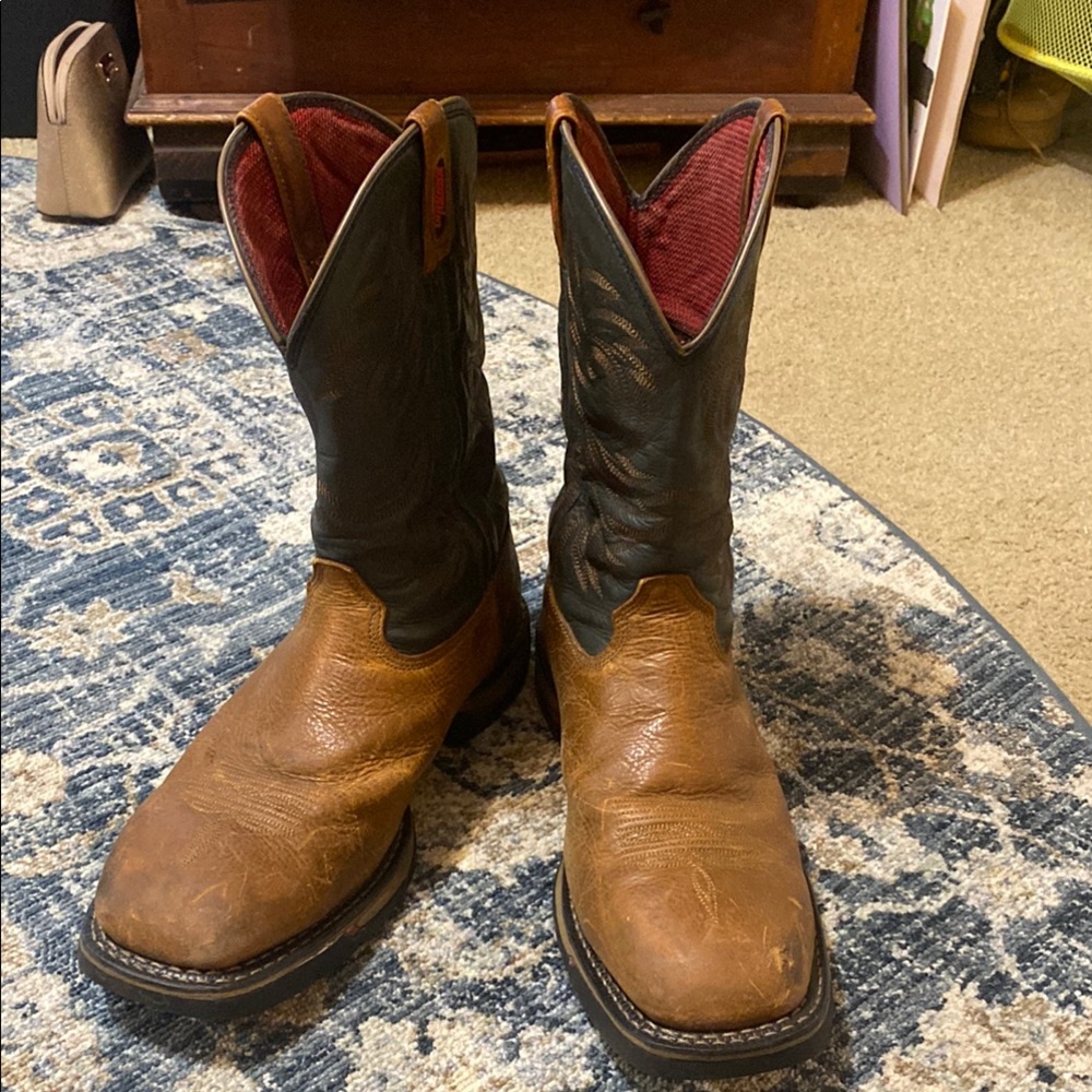 Men's Brown and Black Cowboy Boots